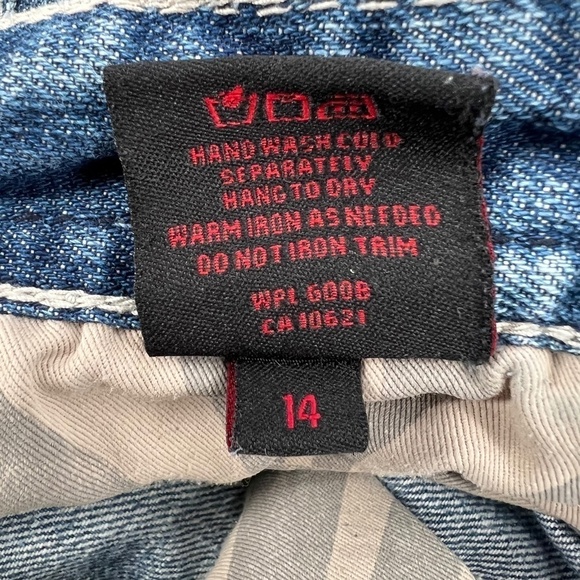 Rock & Roll Denim Cowboy Wide Leg Distressed Jeans Size 14 Women’s - Picture 6 of 8